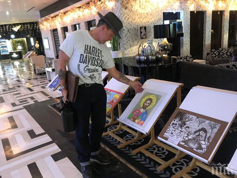 Холивудският актьор Робърт Патрик избра картина от изложбата „Деца рисуват за деца“ в хотел Marinela Sofia (СНИМКИ)