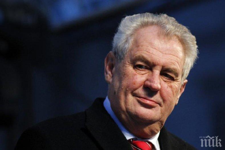 Президентът на Чехия призова към отмяна на антируските санкции