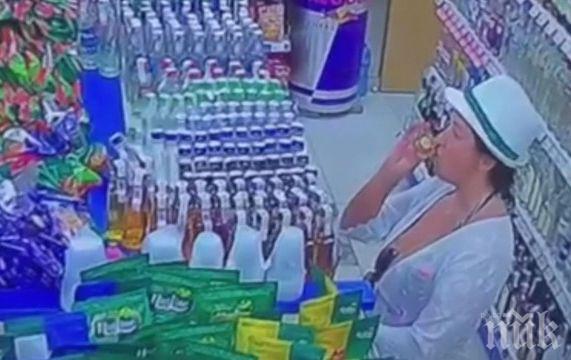 КУРИОЗНА КРАЖБА В СЛЪНЧАКА! Туристка изпи на екс 600 г и повърна в плажна чанта (ВИДЕО)