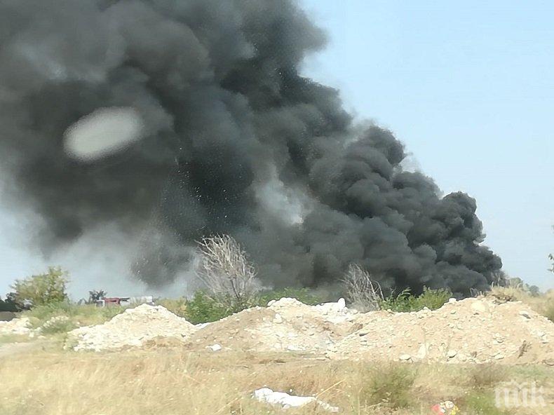 ОТ ПОСЛЕДНИТЕ МИНУТИ! Пламна сметище край Асеновград (СНИМКИ)