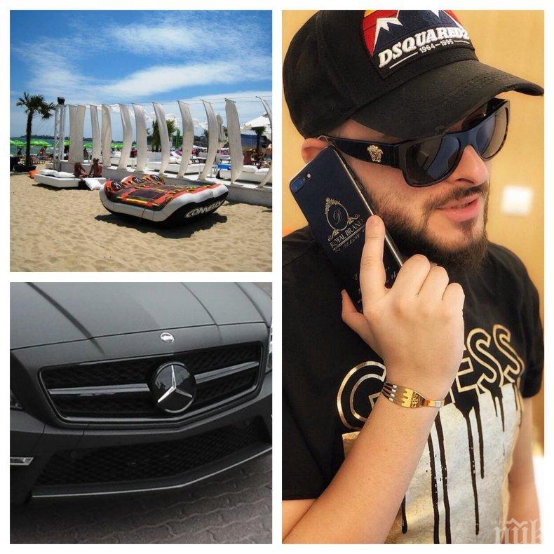 ГАБРОВСКИ БАРОВЕЦ! Криско фучи с мръсна газ из Какаовия плаж! Рапърът пръсна 200 бона за нов джип