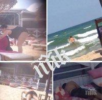 САМО В ПИК! Хекимян смуче коктейли на плажа по време на работа - колежка го пази да не изгори (ПАПАРАШКИ СНИМКИ)