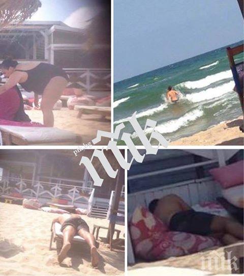 САМО В ПИК! Хекимян смуче коктейли на плажа по време на работа - колежка го пази да не изгори (ПАПАРАШКИ СНИМКИ)