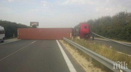 тир обърна автомагистрала тракия пострадали инцидента
