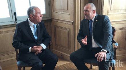 радев срещна президента португалия