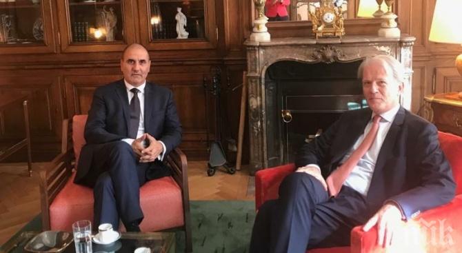 Цветанов се срещна с посланика на Франция Ерик Льобедел (СНИМКИ)