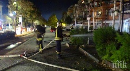 огнен пожар изпепели зимната градина заведение благоевград ранени