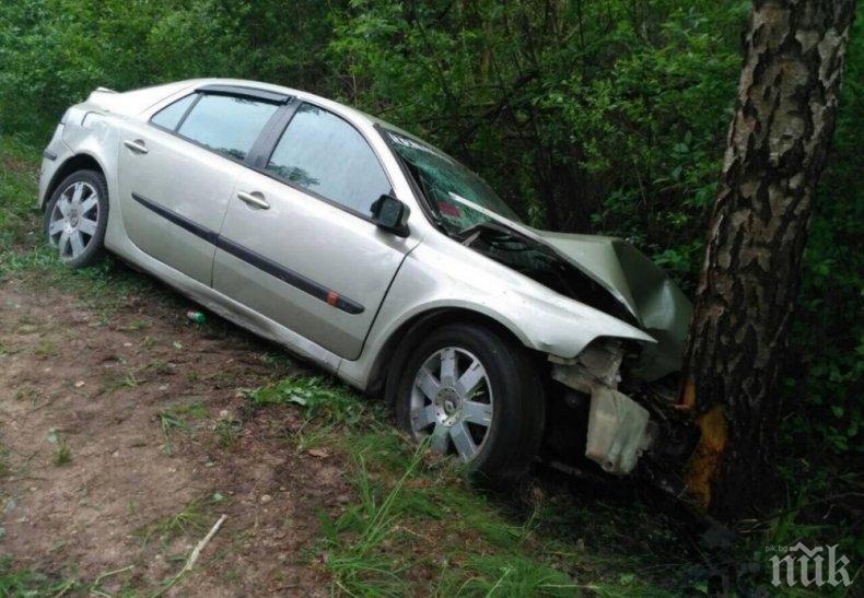 Митко заби реното си в дърво, седнал зад волана на яко нафиркан