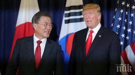 доналд тръмп сеул отмени санкциите пхенян докато позволим