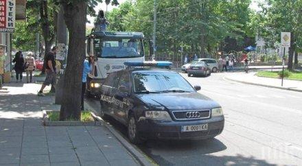 зрелищна акция бургас ченгета заклещиха джип бмв петица