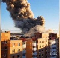 Жесток пожар лумна след взрив в руски завод за пиротехника (ВИДЕО)