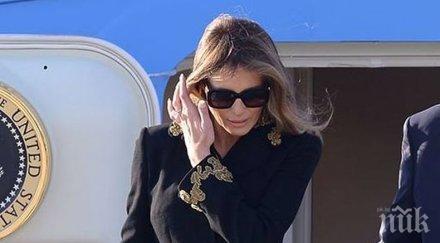 последните минути самолетът мелания тръмп кацна извънредно заради