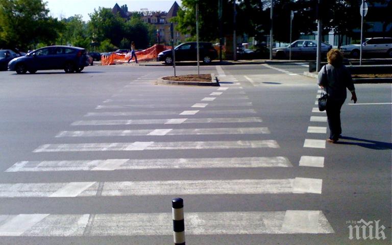 Солена глоба за пешеходците, говорещи по телефона на зебра