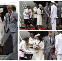 Принц Хари и Меган пристигнаха на двудневно посещение във Фиджи (СНИМКИ)