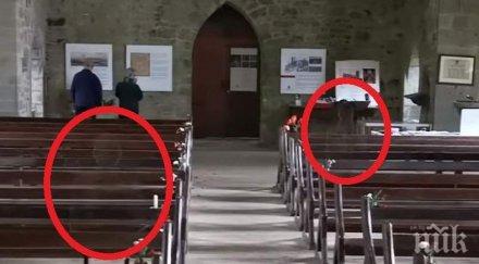 невероятно заснеха призраци църква видео