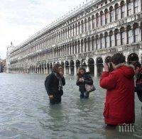 БЕДСТВИЕ: Водата във Венеция се покачва с всяка минута - гони 50-годишен рекорд (ВИДЕО/СНИМКИ)
