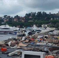 ШОКИРАЩО ВИДЕО: Бедствие в Италия - крайбрежието на Лигурия се превърна в гробище за яхти (СНИМКИ)