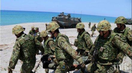 сащ япония започнали широкомащабни военни учения