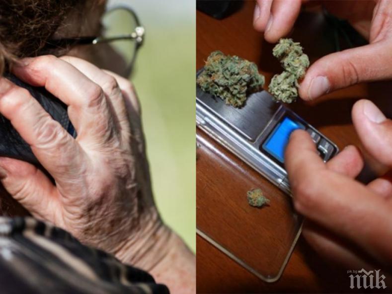 Бабка-разбойник върти лафка за дрога в Люлин, сама разфасовала кокаина и марихуната на дози