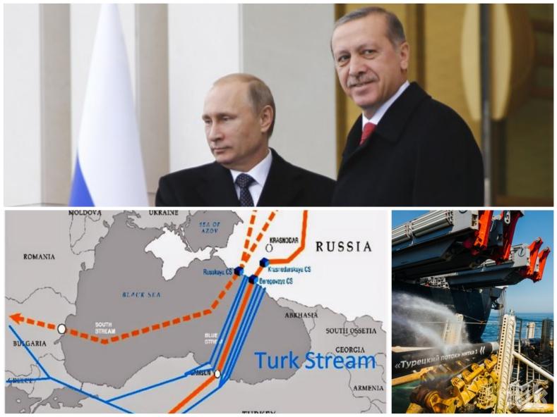 Путин и Ердоган правят първа копка на „Турски поток”