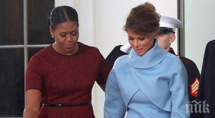 мишел обама сърдита мелания тръмп