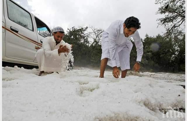 ШОК: Сняг заваля в Саудитска Арабия