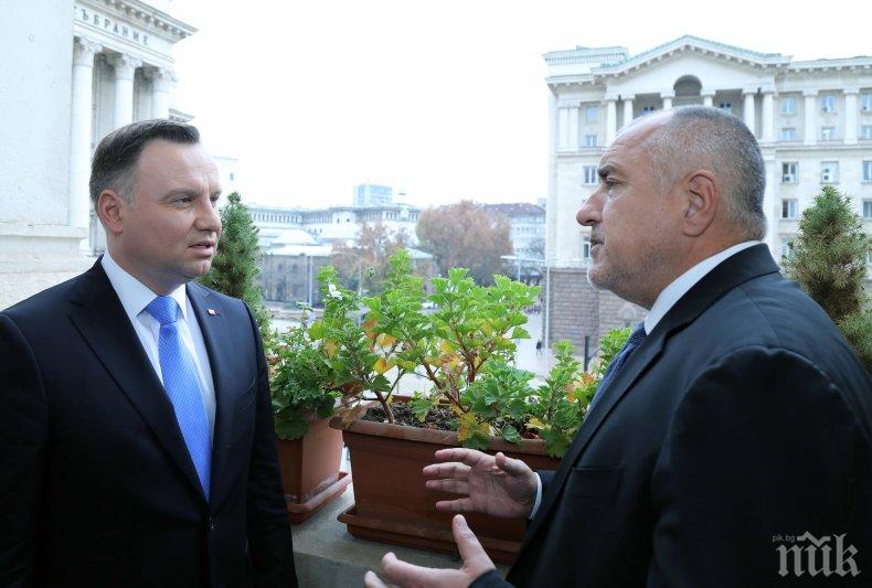 ПЪРВО В ПИК: Борисов се срещна с полския президент Анджей Дуда