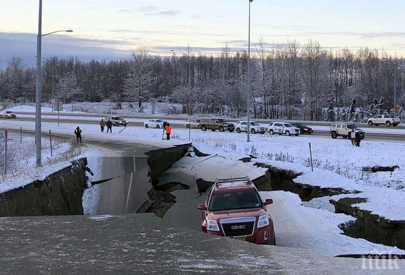 Земетресението в Аляска е нанесло сериозни щети на пътища и инфраструктура
