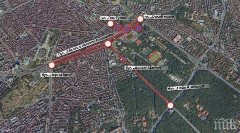 ВАЖНО: Променят движението в центъра на София заради футболен мач