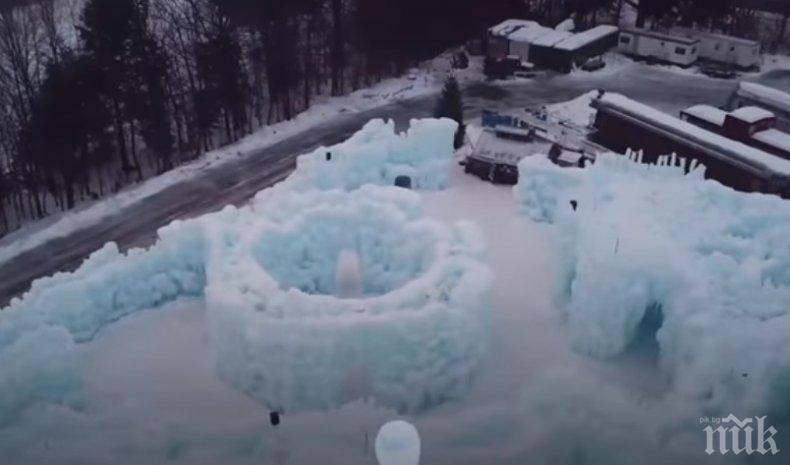 Ентусиасти строят замък от лед в Колорадо (ВИДЕО)