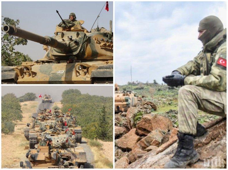 НАПРЕЖЕНИЕ: Турция се готви за пореден удар, разполага бронирани машини на сирийската граница (ВИДЕО)