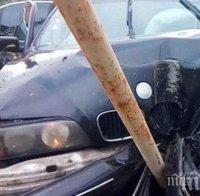 Показаха джигита с БМВ-то, който се разцепи до Новата поща в Бургас