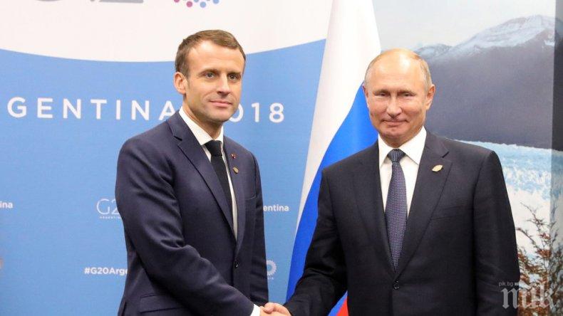 Путин и Макрон обсъдиха по телефона конфликтите в Украйна и Сирия
