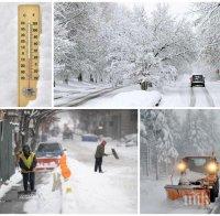 ЗИМАТА СТАВА ВСЕ ПО-ЛЮТА: Обявени са оранжев код за силен вятър и жълт за обилни снеговалежи за 11 области