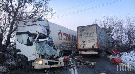 кошмар загинал катастрофата пътя русе бяла пожарникари вадят шофьорите кабините снимки