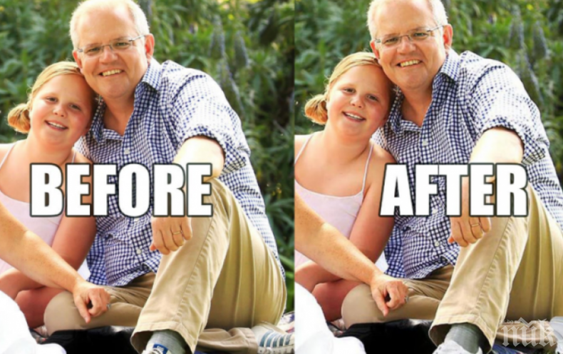 Заради нескопосан фотошоп: Австралийският премиер се оказа с два леви крака 