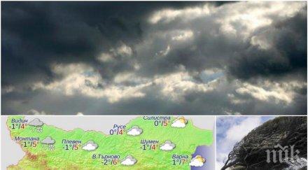 зимни капризи облаци надвисват българия идва студен вятър карта