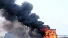 ОТ ПОСЛЕДНИТЕ МИНУТИ: Турски ТИР гори на магистрала "Марица"