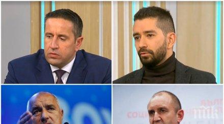 битка ефир харизанов натри носа президентски съветник коментарите острите въпроси борисов герб поведението радев