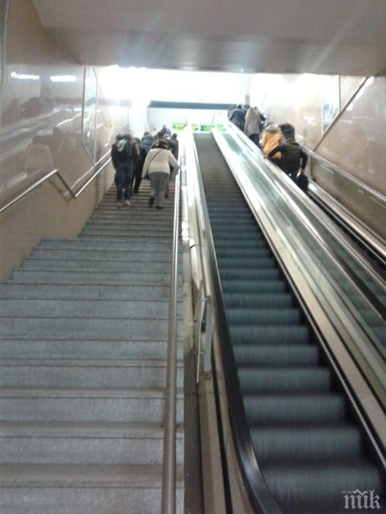 Извънредно в ПИК: Паника в метрото - ескалатор полудя и шокира пътниците (СНИМКА)