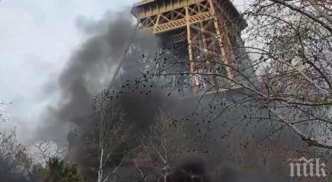 Затвориха Айфеловата кула заради подпалена кола