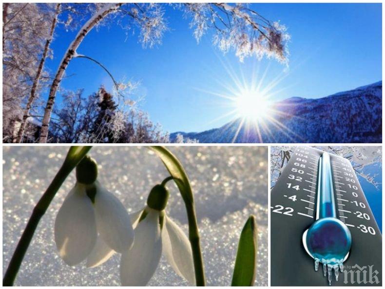 ФЕВРУАРСКА ПРОЛЕТ: Слънцето ще ни грее обилно, температурите ще скочат до 10 градуса
