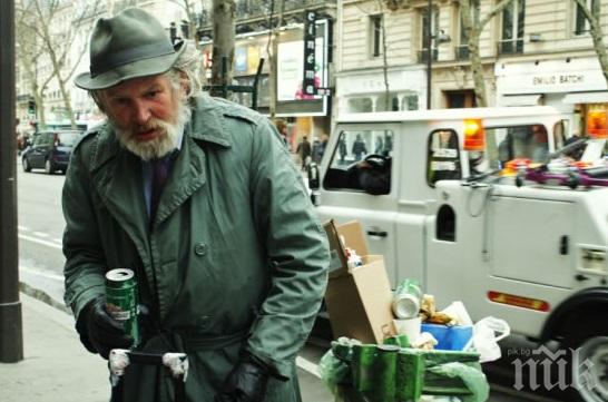 Бездомник стана лице на френска модна марка