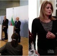 ФОТО ФАКТ: 8 швейцарци слушат реч на Румен Радев - съпругата му Десислава с пуловер и жилетка в Берн (СНИМКИ)