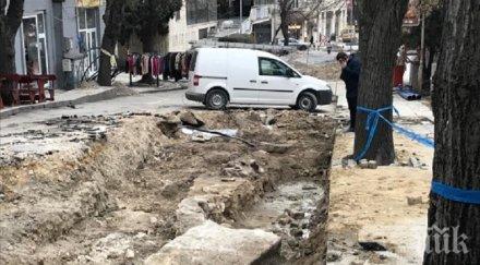 уникална находка откриха стена римско време ремонт улица варна снимки