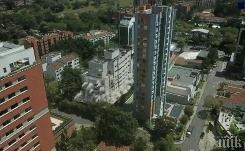 Разрушиха сградата в Меделин, в която е живял наркобосът Пабло Ескобар