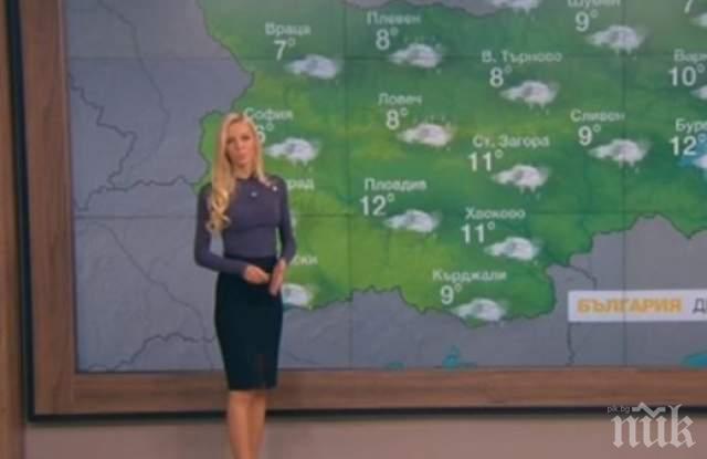 Хубавата Натали от Би Ти Ви ни смрази с -12 градуса за неделя 