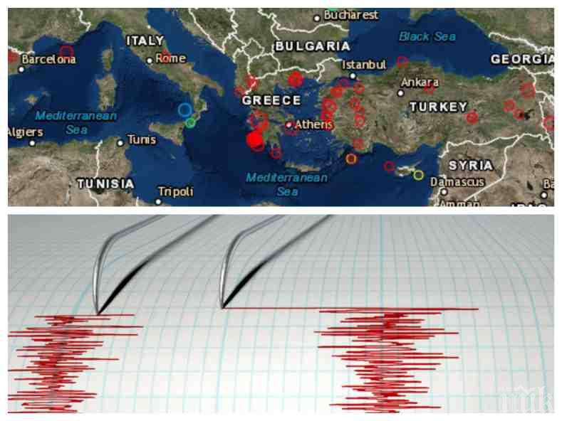 ИЗВЪНРЕДНО И ПЪРВО В ПИК! 4,3 по Рихтер удари Гърция, усетиха го в Пловдив
