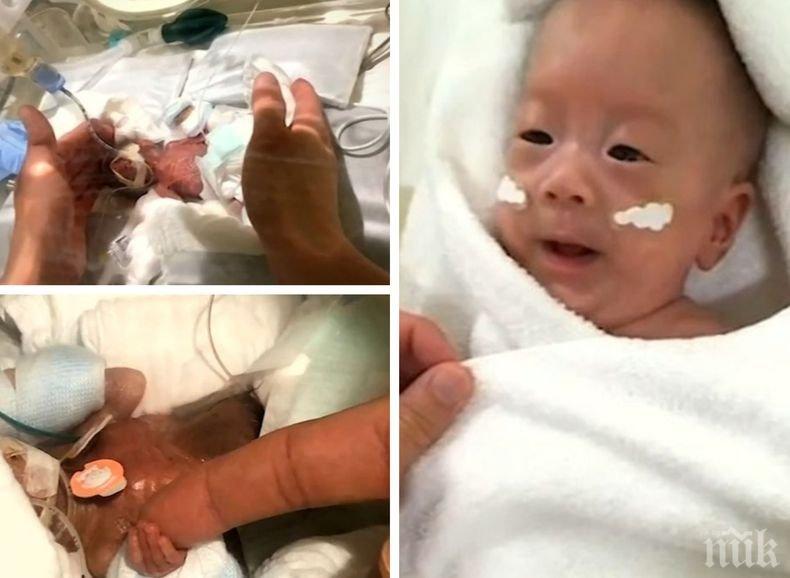 Мъник: Най-малкото момченце бе изписано от болница в Токио
