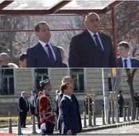 ПЪРВО В ПИК TV: Премиерът Борисов посрещна с тържествени почести руския си колега Дмитрий Медведев на площад 